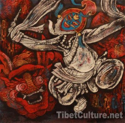 “祥巴”作品《鄧珠：藏戲鹿子》。（攝影：楊月云）
