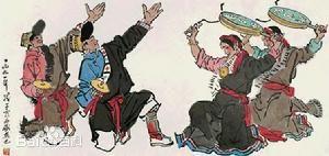  繪畫作品中的熱巴舞。